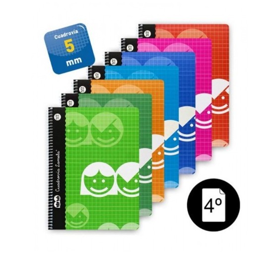 lamela cuaderno basico formato 4o 40 hojas rayado 5 mm surtidos lamela 07005  pack  10 unidades