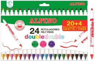 alpino caja 20+4 rotuladores de colores doble punta alpino ar002058n