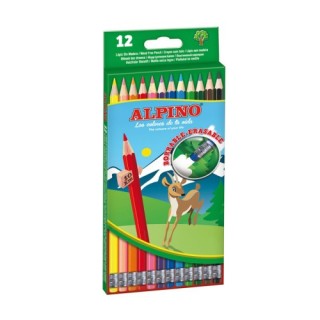 alpino alpino estuche 12 lapices de colores borrables