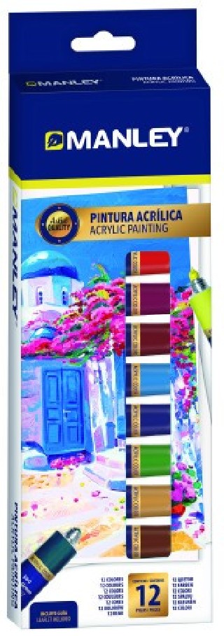 manley estuche pintura acrilica 12 x 12ml manley mdv00012