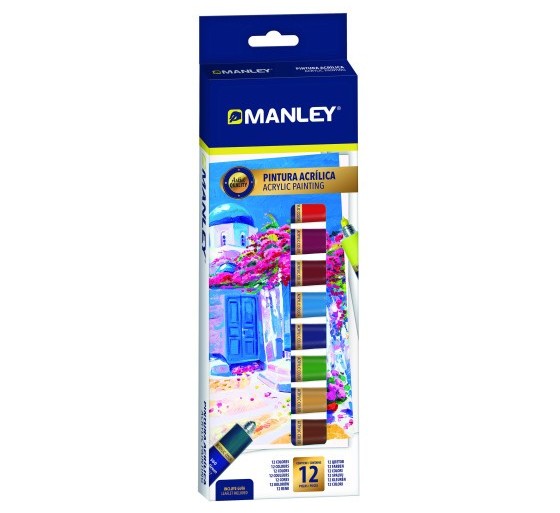 manley estuche pintura acrilica 12 x 12ml manley mdv00012