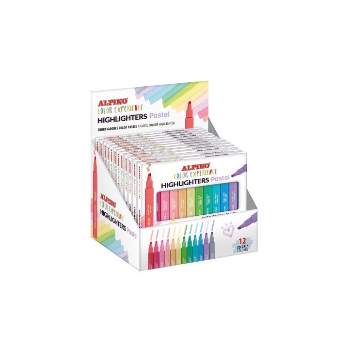 alpino estuche 12 subrayadores pastel color experience alpino su000012