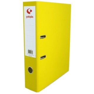 grafoplas archivador palanca 65 color amarillo folio lomo ancho 290x350x75 grafoplas 17279560  pack