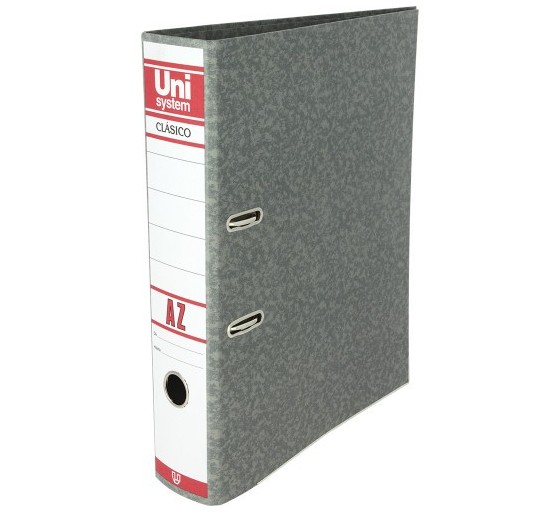 unisystem clasico archivador clasico a4 65mm con rado color gris unisystem clasico 7439171  pack  12