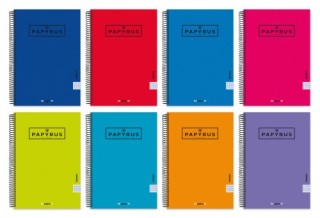 papyrus cuaderno tapa carton forrada extradura uniclasic folio 80 hojas 90gr. 4x4 colores surtidos p