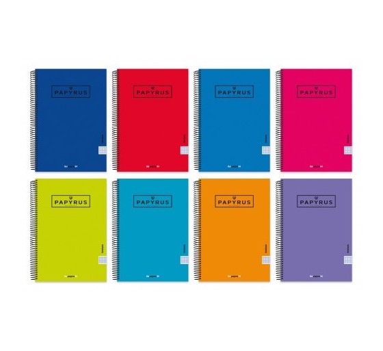 papyrus cuaderno tapa carton forrada extradura uniclasic folio 80 hojas 90gr. 4x4 colores surtidos p