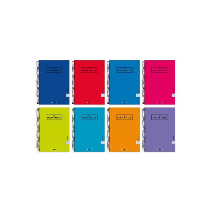 papyrus cuaderno tapa carton forrada extradura uniclasic folio 80 hojas 90gr. 4x4 colores surtidos p