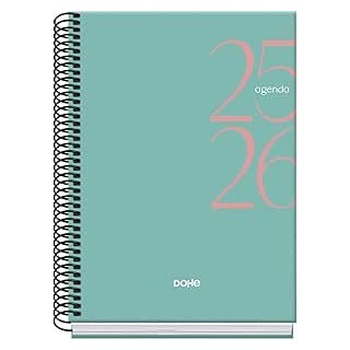 dohe agenda escolar 2025 2026 tamano a5 tapa carton forrado semana vista modelo system basic verde d