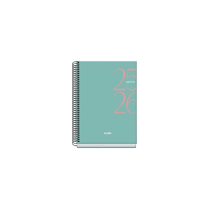 dohe agenda escolar 2025 2026 tamano a5 tapa carton forrado semana vista modelo system basic verde d