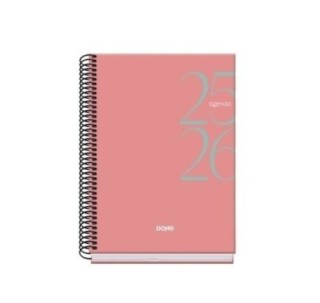 dohe agenda escolar 2025 2026 tamano a5 tapa carton forrado dia pagina modelo system basic rosa dohe