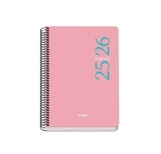 dohe agenda escolar 2025 2026 tamano a5 tapa polipropileno dia pagina modelo esencial basic rosa doh