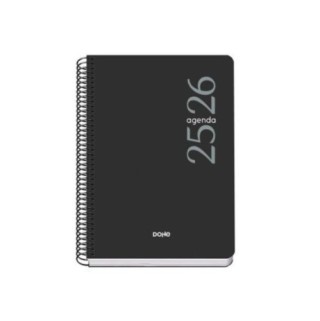 dohe agenda escolar 2025 2026 tamano a5 tapa polipropileno dia pagina modelo esencial basic negro do
