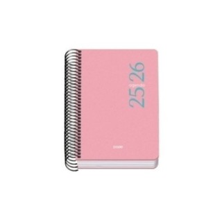 dohe agenda escolar 2025 2026 tamano a6 tapa carton forrado dia pagina modelo esencial basic rosa do