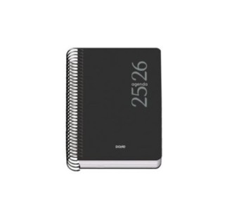 dohe agenda escolar 2025 2026 tamano a6 tapa carton forrado dia pagina modelo esencial basic negro d