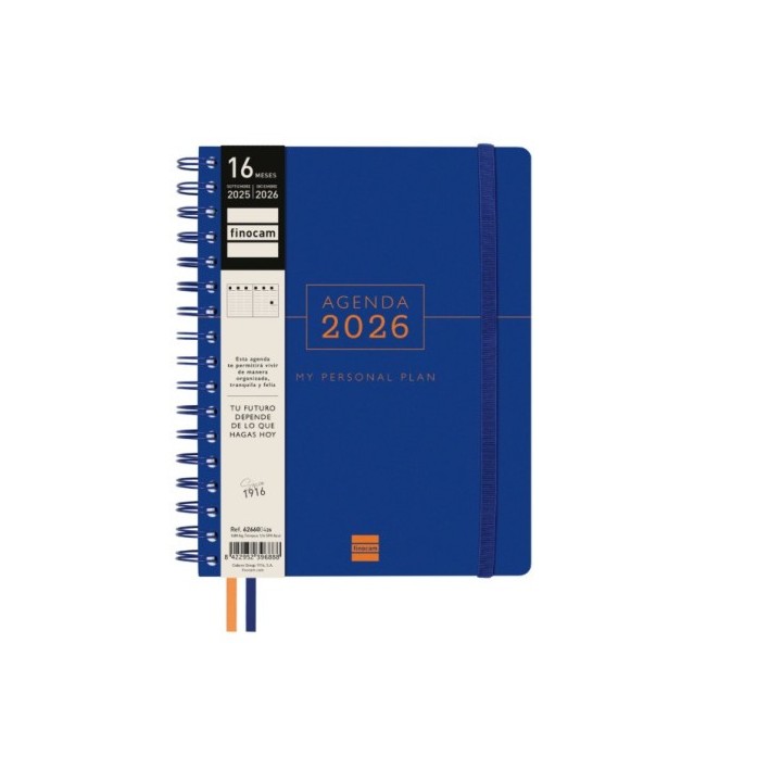 finocam agenda 16 meses septiembre 2025 diciembre 2026 tempus 4o 155x212 semana vista vertical azul+