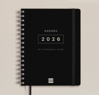 finocam agenda 16 meses septiembre 2025 diciembre 2026 tempus 4o 155x212 semana vista vertical negro