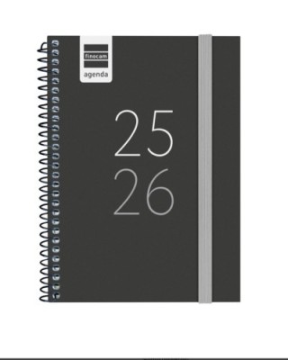 finocam agenda escolar 2025 2026 secundaria 8o 120x164 semana vista horizontal negro+ finocam 634224