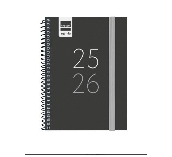 finocam agenda escolar 2025 2026 secundaria 8o 120x164 semana vista horizontal negro+ finocam 634224