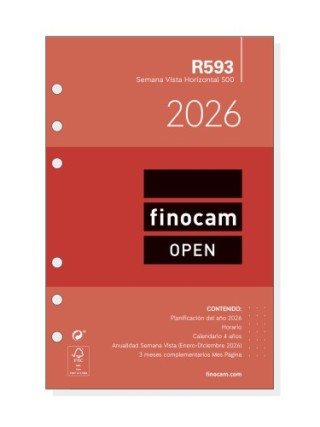 finocam recambio anual 2026 r593 open500 117x181mm semana vista horizontal finocam 711580026