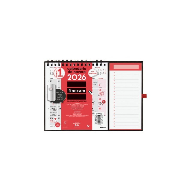 finocam calendario 2026 neutro escribir iman xs 140x150mm finocam 781350026