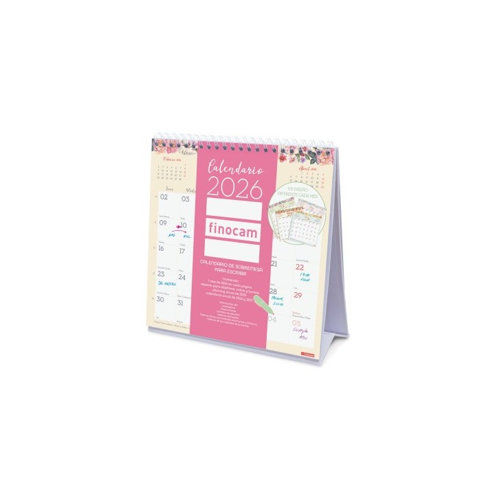 finocam calendario 2026 sobremesa trendy design escribir 190x190mm finocam 787060126