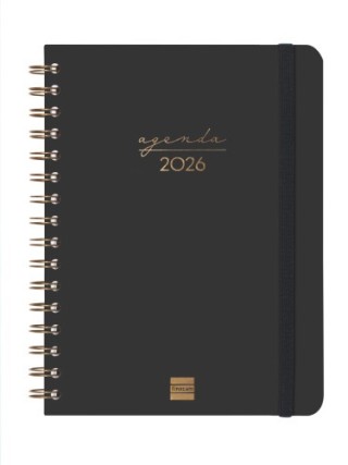 finocam agenda 2026 trendy alma e10 155x212mm semana vista horizontal negro finocam 762020126