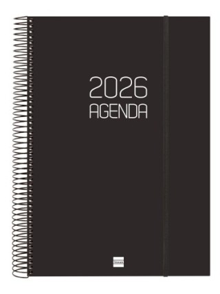 finocam agenda 2026 basic opaque e40 210x297mm dia pagina negro finocam 742926026
