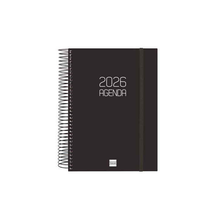 finocam agenda 2026 basic opaque e10 155x212mm dia pagina negro finocam 742916026