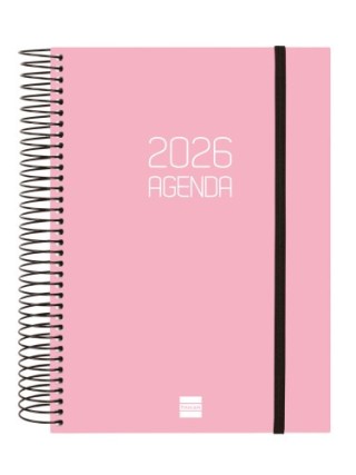 finocam agenda 2026 basic opaque e10 155x212mm dia pagina rosa finocam 742914526