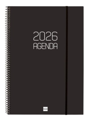 finocam agenda 2026 basic opaque e40 210x297mm semana vista horizontal negro finocam 742786026