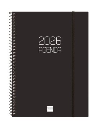 finocam agenda 2026 basic opaque e10 155x212mm semana vista horizontal negro finocam 742766026