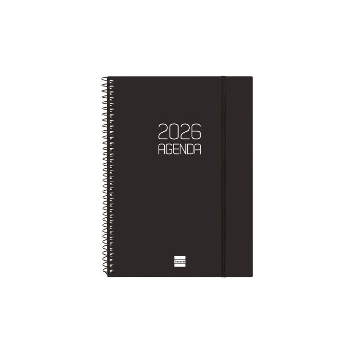 finocam agenda 2026 basic opaque e10 155x212mm semana vista horizontal negro finocam 742766026