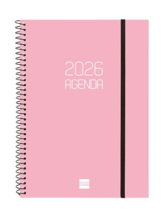 finocam agenda 2026 basic opaque e10 155x212mm semana vista horizontal rosa finocam 742764526