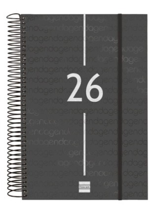 finocam agenda 2026 basic year e11 165x242mm dia pagina negro finocam 742076026