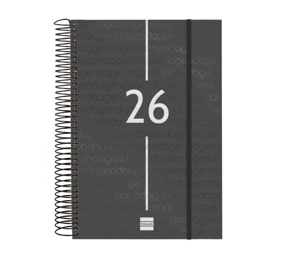 finocam agenda 2026 basic year e11 165x242mm dia pagina negro finocam 742076026