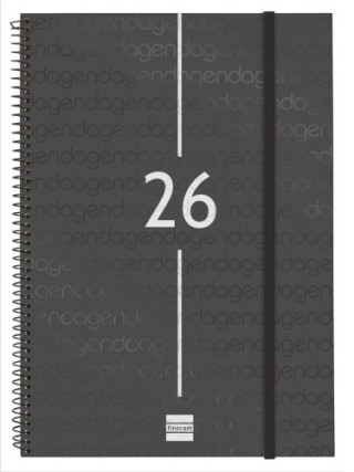 finocam agenda 2026 basic year e40 210x297mm semana vista horizontal negro finocam 741466026