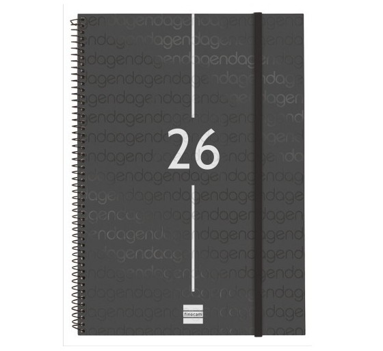finocam agenda 2026 basic year e40 210x297mm semana vista horizontal negro finocam 741466026