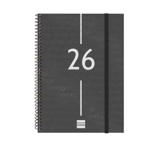 finocam agenda 2026 basic year e10 155x212mm semana vista horizontal negro finocam 741456026
