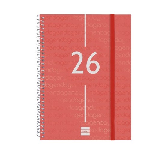 finocam agenda 2026 basic year e10 155x212mm semana vista horizontal rojo finocam 741453026