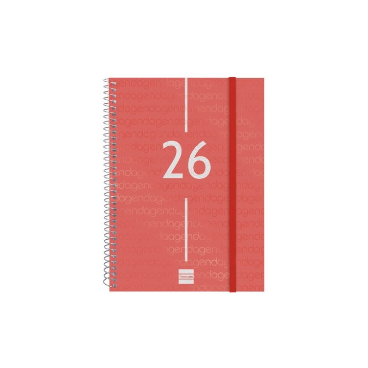 finocam agenda 2026 basic year e10 155x212mm semana vista horizontal rojo finocam 741453026