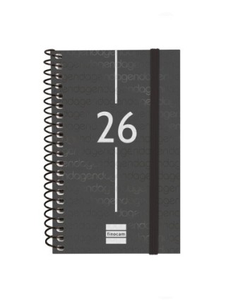 finocam agenda 2026 basic year e3 79x127mm semana vista horizontal negro finocam 741426026
