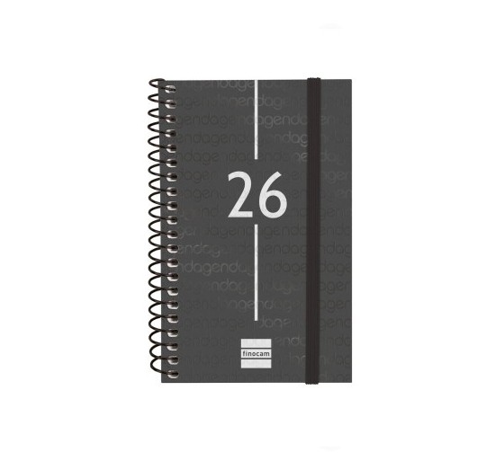 finocam agenda 2026 basic year e3 79x127mm semana vista horizontal negro finocam 741426026