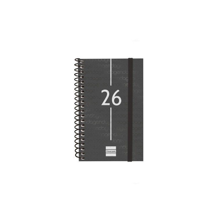 finocam agenda 2026 basic year e3 79x127mm semana vista horizontal negro finocam 741426026