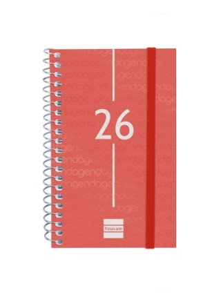 finocam agenda 2026 basic year e3 79x127mm semana vista horizontal rojo finocam 741423026