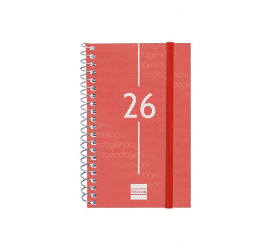 finocam agenda 2026 basic year e3 79x127mm semana vista horizontal rojo finocam 741423026