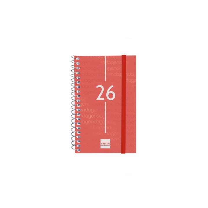 finocam agenda 2026 basic year e3 79x127mm semana vista horizontal rojo finocam 741423026