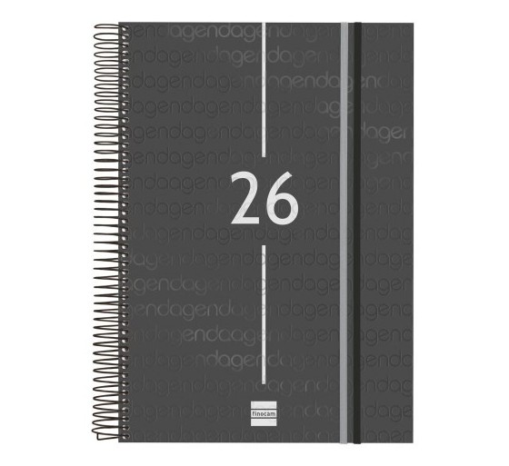 finocam agenda 2026 basic year e40 210x297mm dia pagina negro finocam 741116026