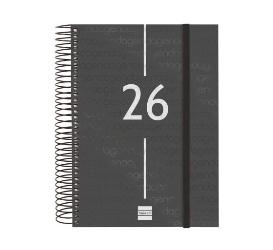 finocam agenda 2026 basic year e10 155x212mm dia pagina negro finocam 741106026