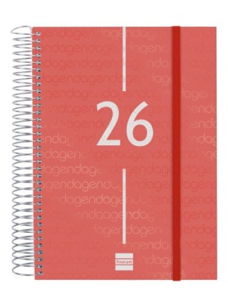 finocam agenda 2026 basic year e10 155x212mm dia pagina rojo finocam 741103026