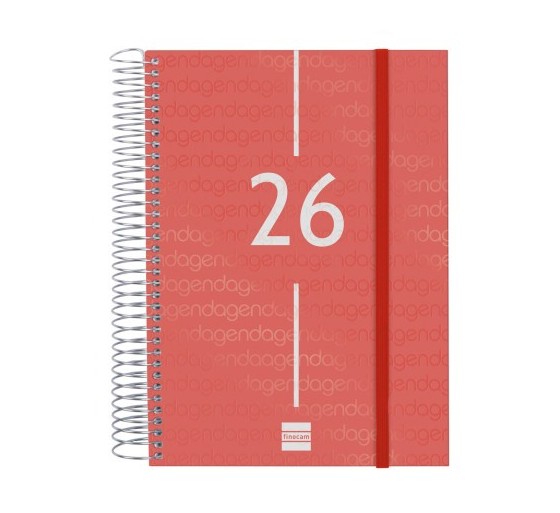 finocam agenda 2026 basic year e10 155x212mm dia pagina rojo finocam 741103026